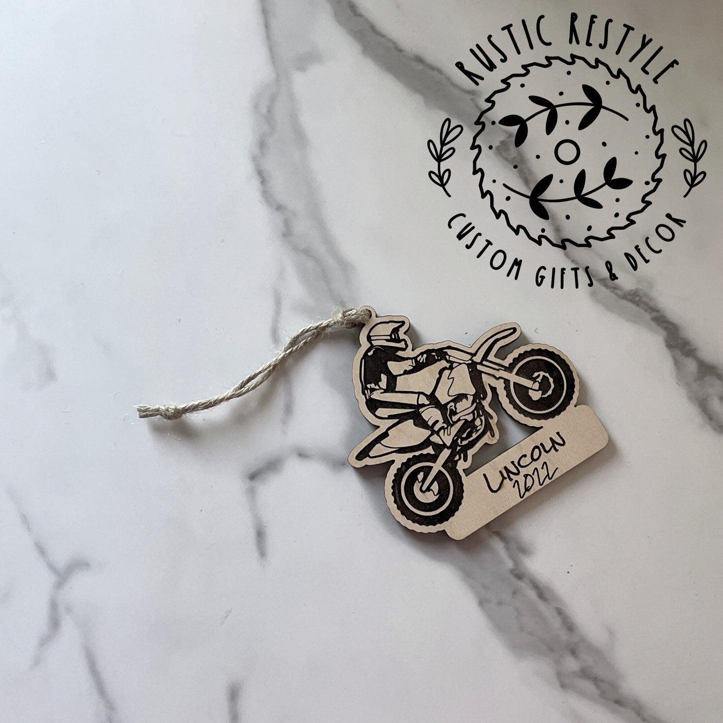 Dirt bike racing Christmas Ornament, Personalized motorbike ornament