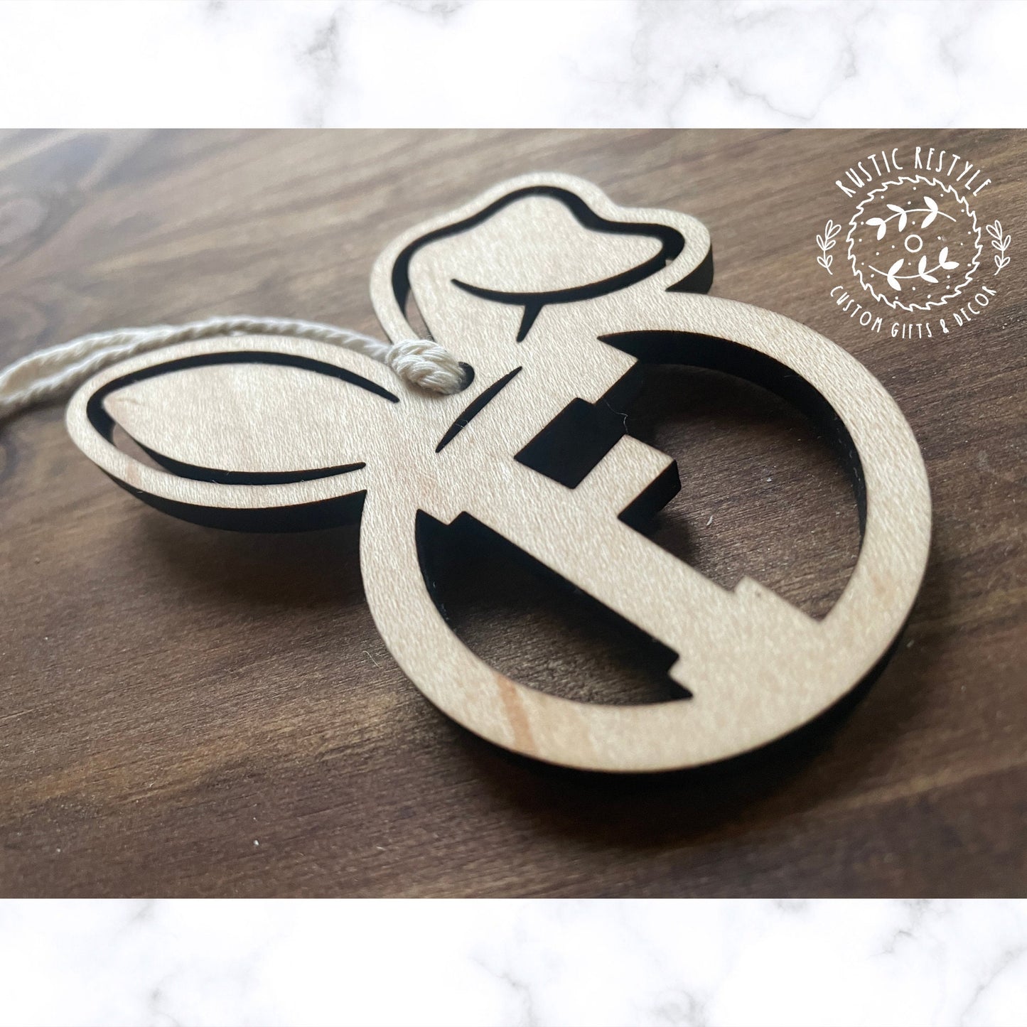 Initial Bunny Letter Basket tags, Monogram ornaments or Easter Basket tags