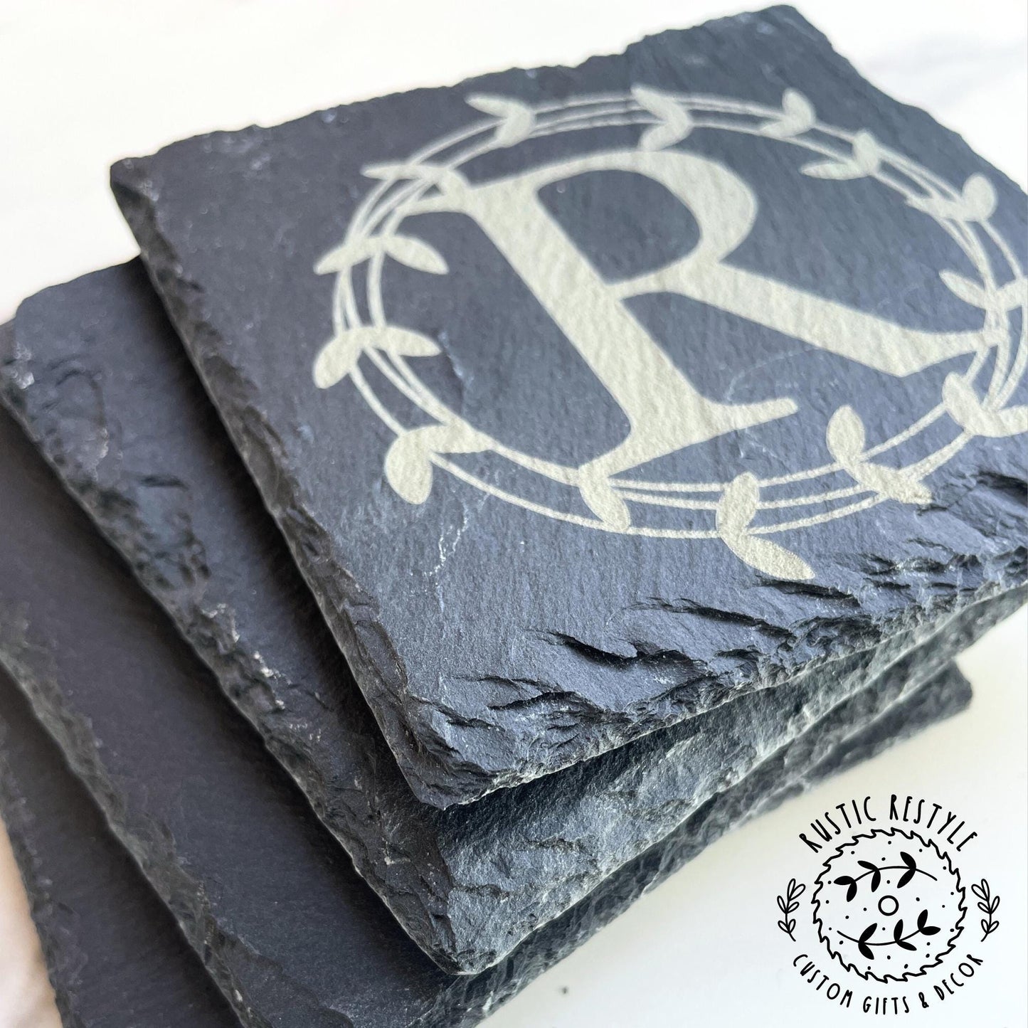 set of 4 Slate Coasters, custom gift
