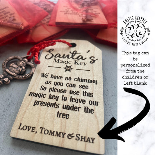 Santa's magic key ornament, Personalised tree ornament, Christmas Eve Gift, Stocking stuffer and filler