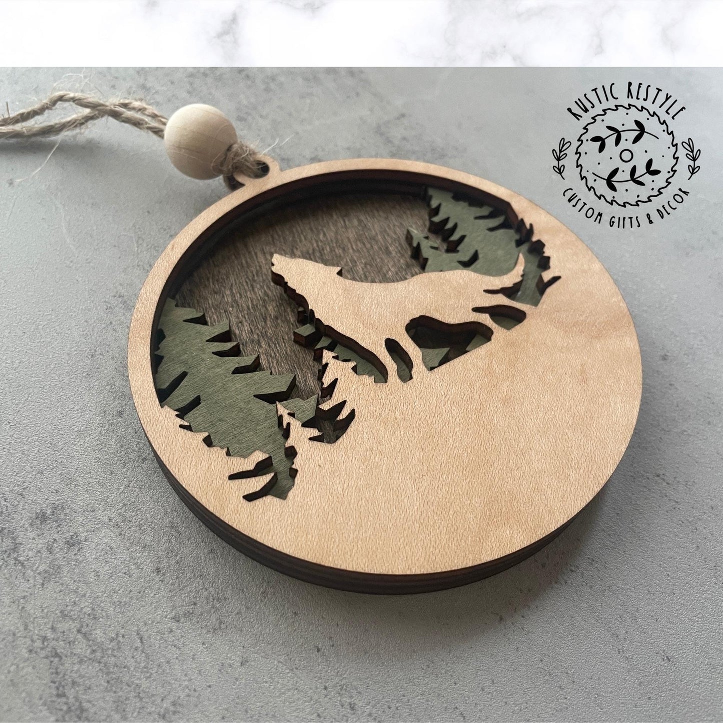 Moose, Bear, Deer, Wolf, Monkey, and Kangaroo Animal Ornaments