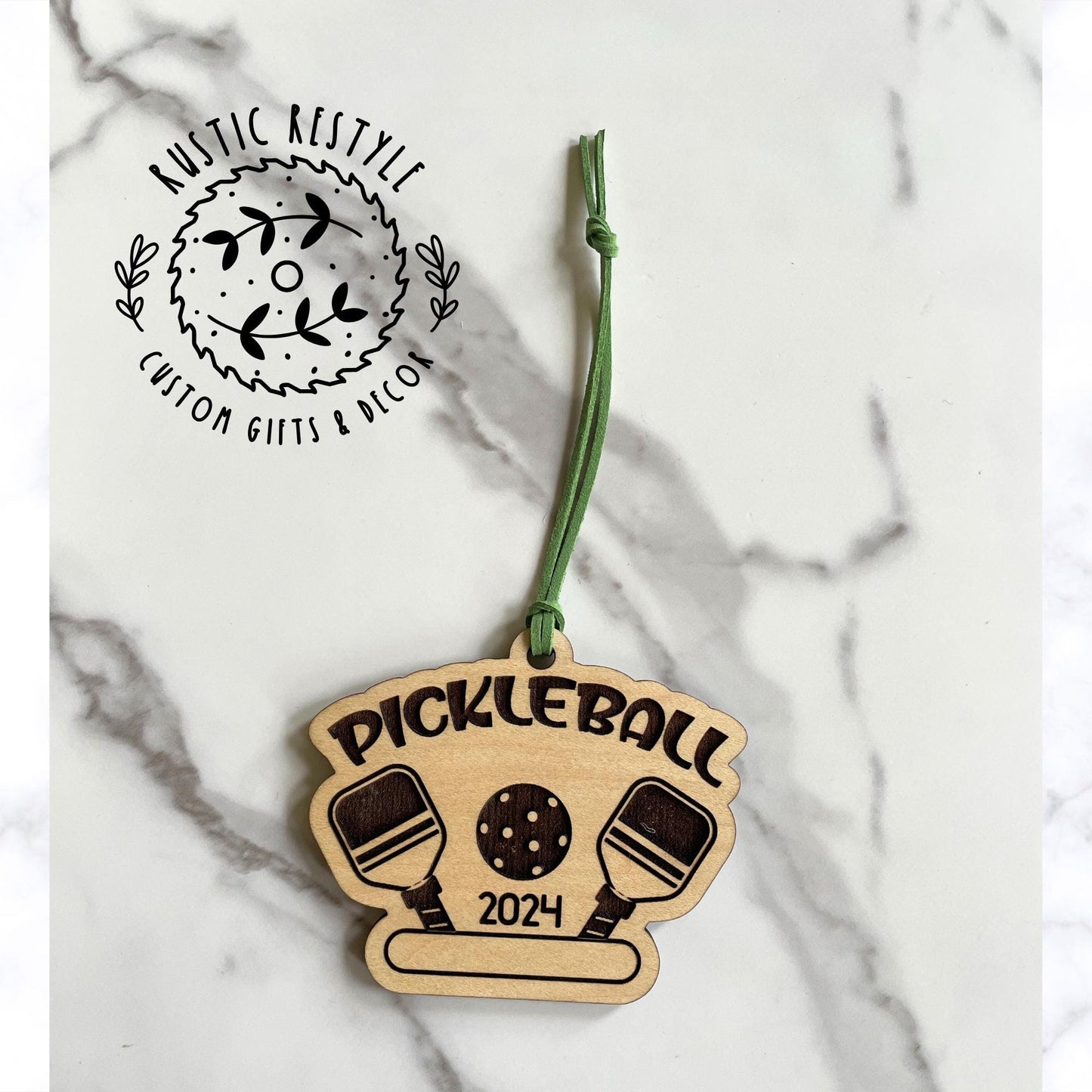 Pickleball Christmas Ornament, Personalized pickleball paddle and ball ornament