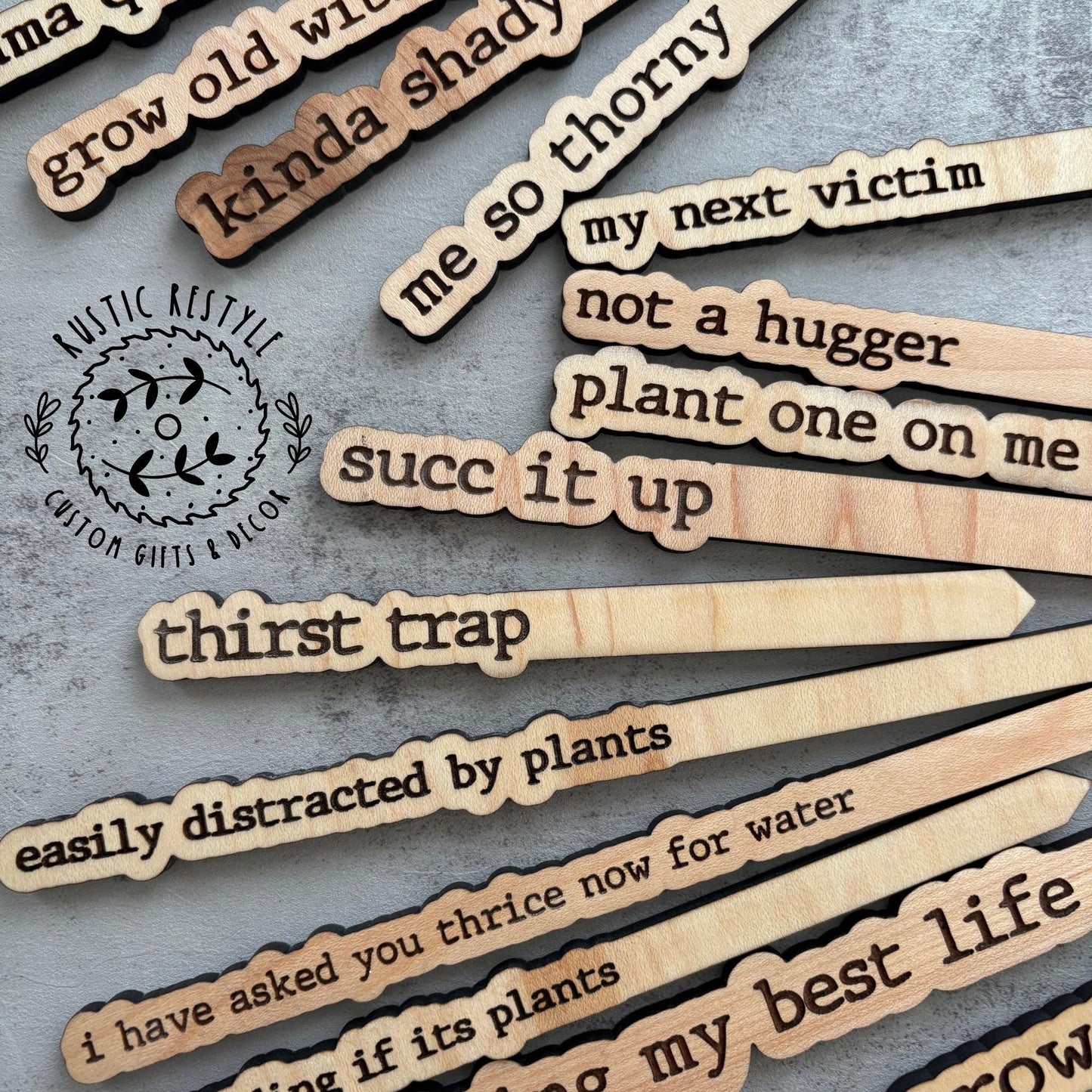 Funny indoor plant markers, wood plant tags for your house plants