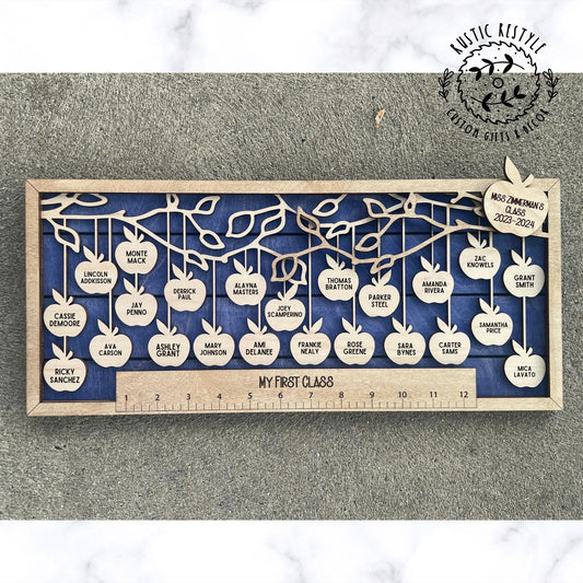 My first class apple plaque, Teacher gift memento