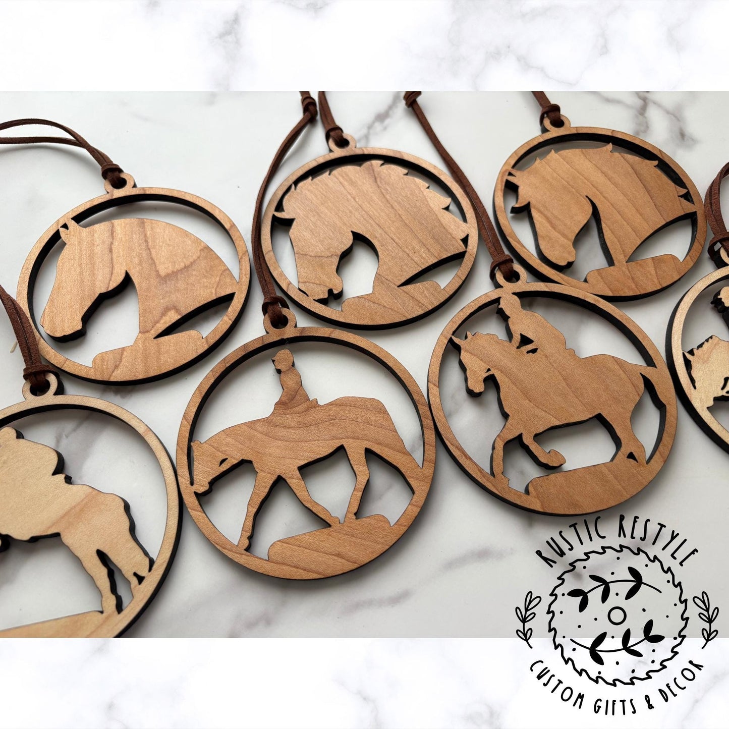 Horse riding christmas ornament, horse silhouette, personalized horse ornament