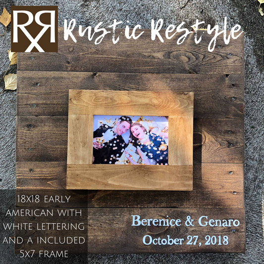 18"X18"  Wooden signable wedding guest book made from reclaimed wood