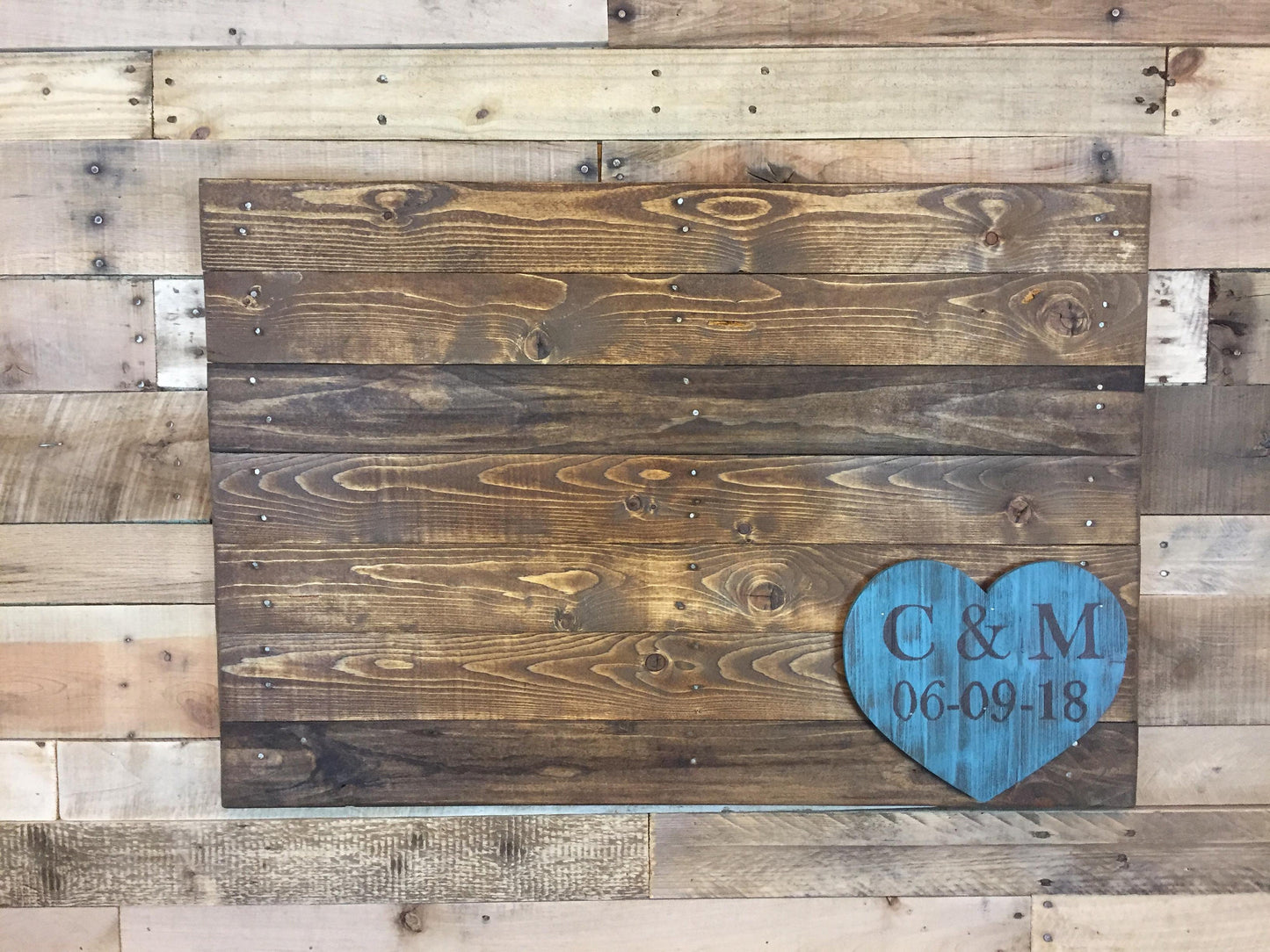 Large 24x36, wooden Heart Guest book Alternative, guestbook sign, custom personalized wedding decor, wall art, rustic wedding, turquoise