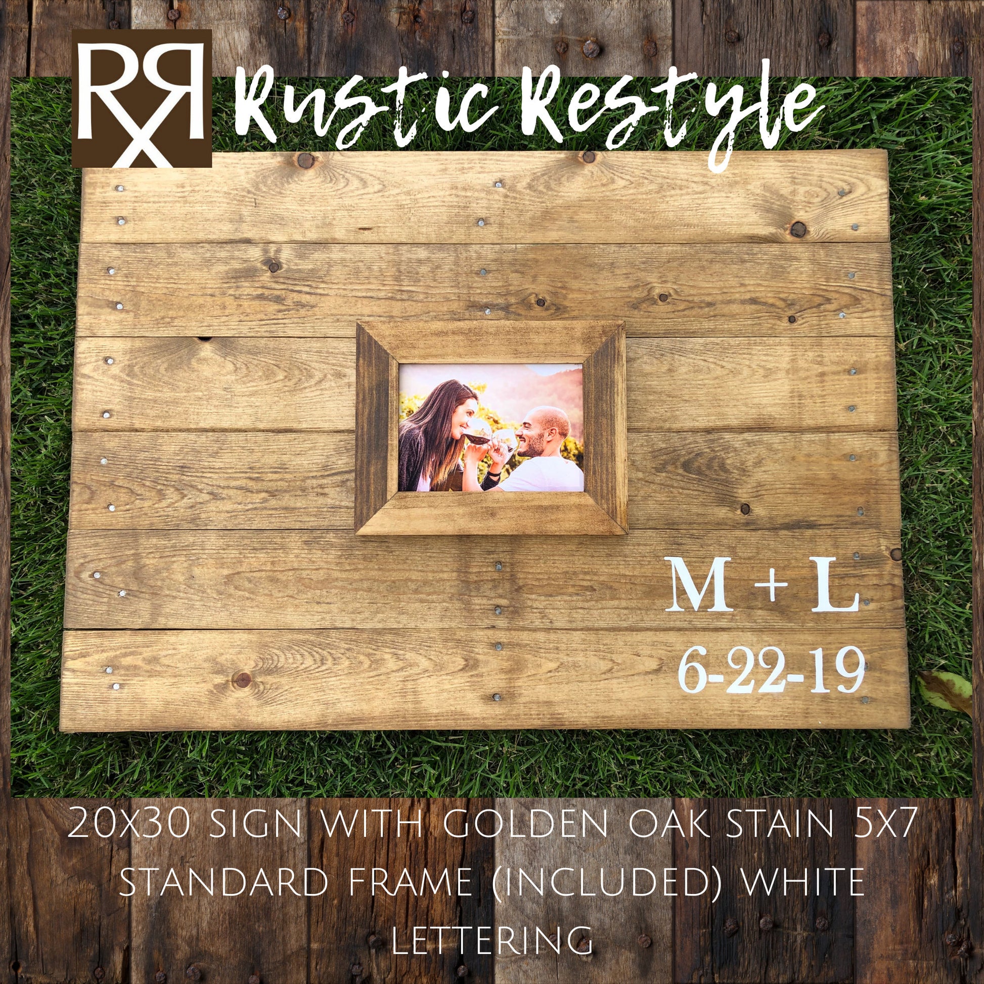 Guest book frame, Photo Guestbook sign, Wedding initials sign, rustic wedding decor, Custom wedding gift, wood sign wedding, pallet wall art - Rustic Restyle