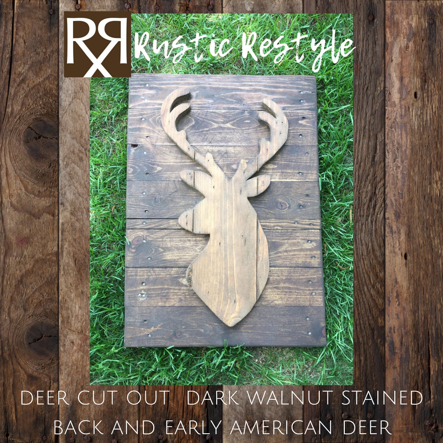 Custom cabin Deer head antler silhouette pallet design Wall art sign home decor for lake house or lodge gift for housewarming