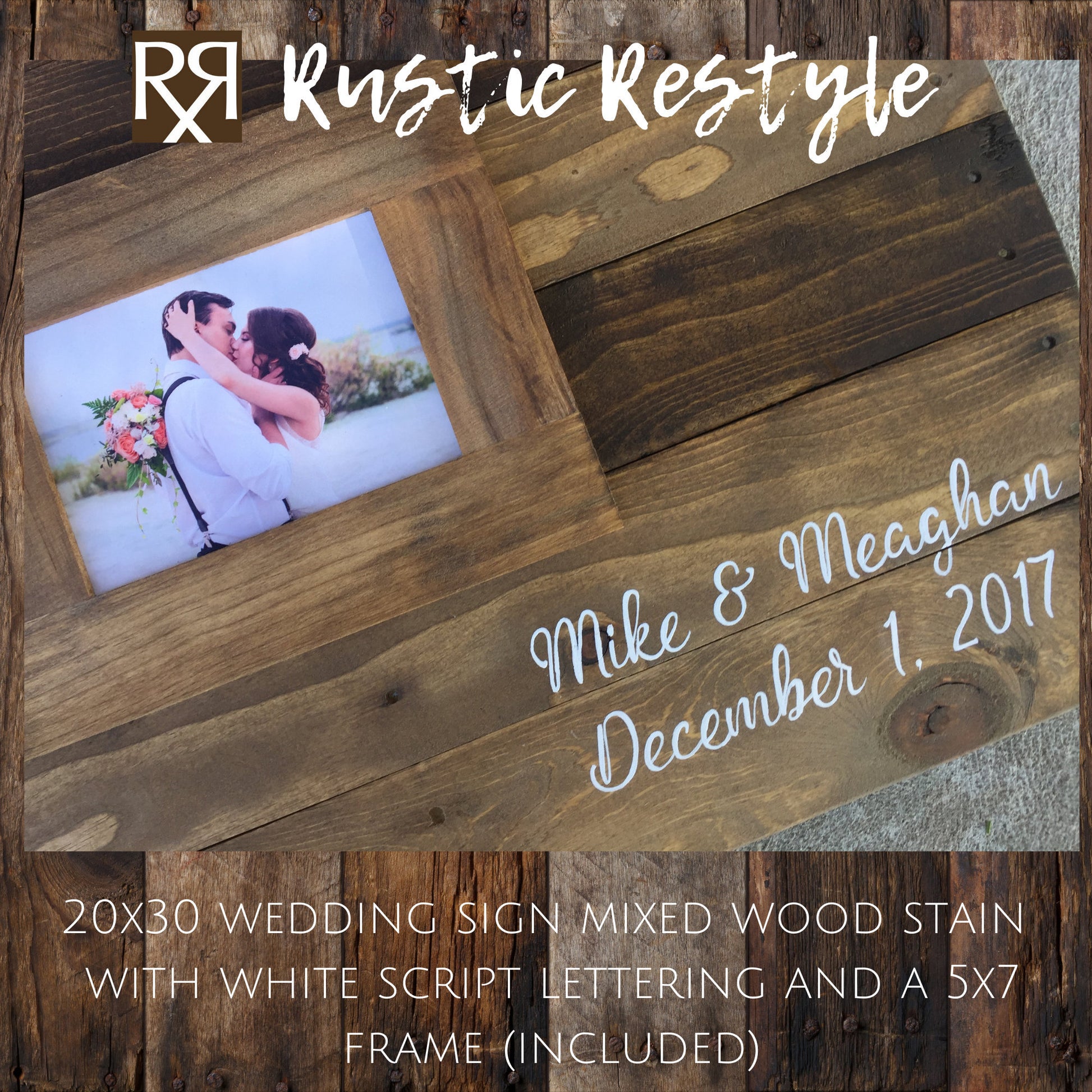 Alternative Guest book Wood pallet wedding sign, wood wedding decor, up-cycled pallet handmade Guest book, Framed Photo guest book, 20x30 - Rustic Restyle