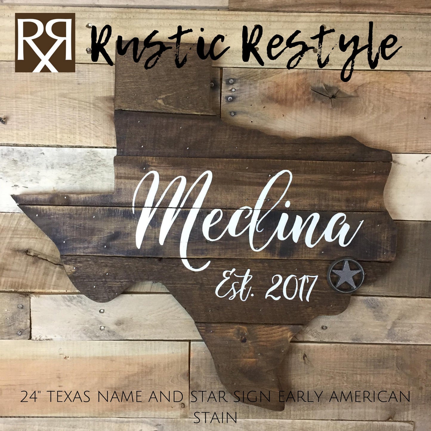 24" Last name wood sign, pallet sign wall art, wood state art, new home wood sign, rustic home decor, wooden Texas sign, pallet signs