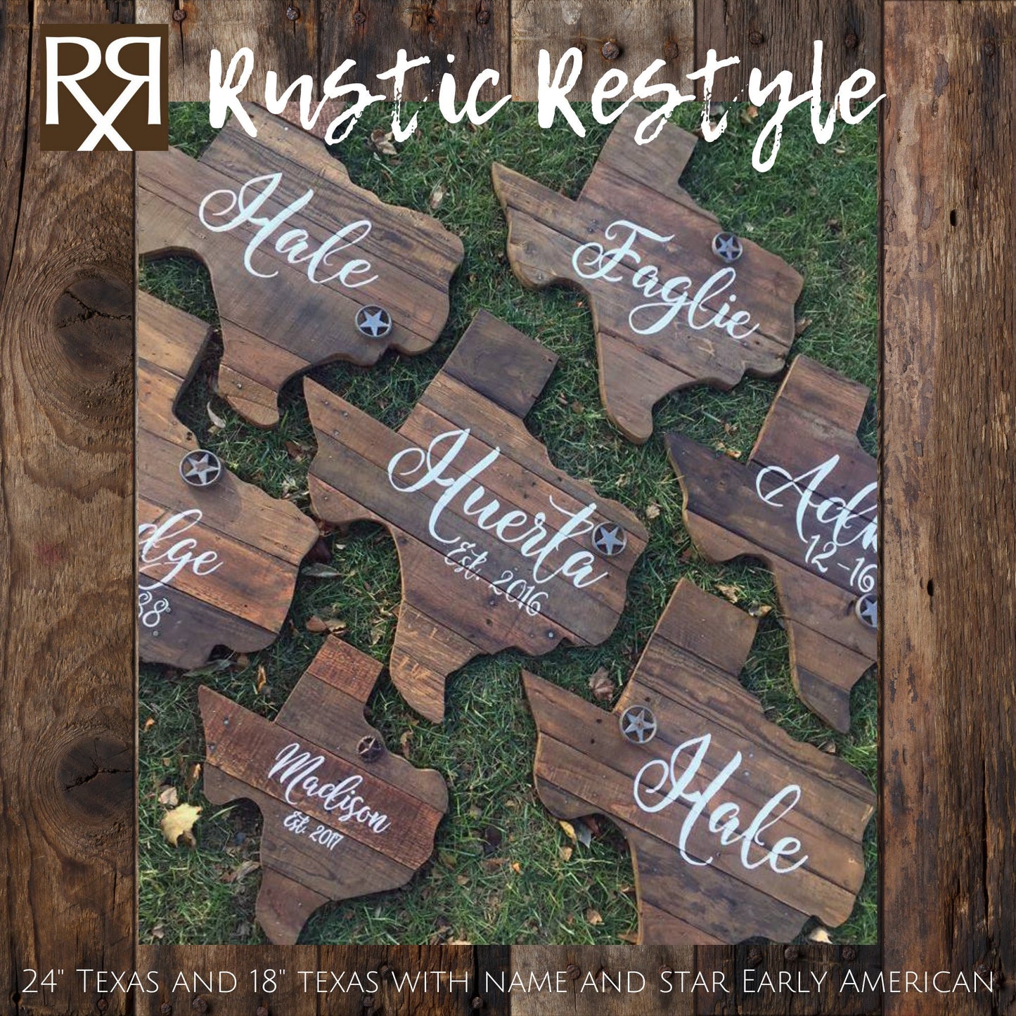 24" Last name wood sign, pallet sign wall art, wood state art, new home wood sign, rustic home decor, wooden Texas sign, pallet signs