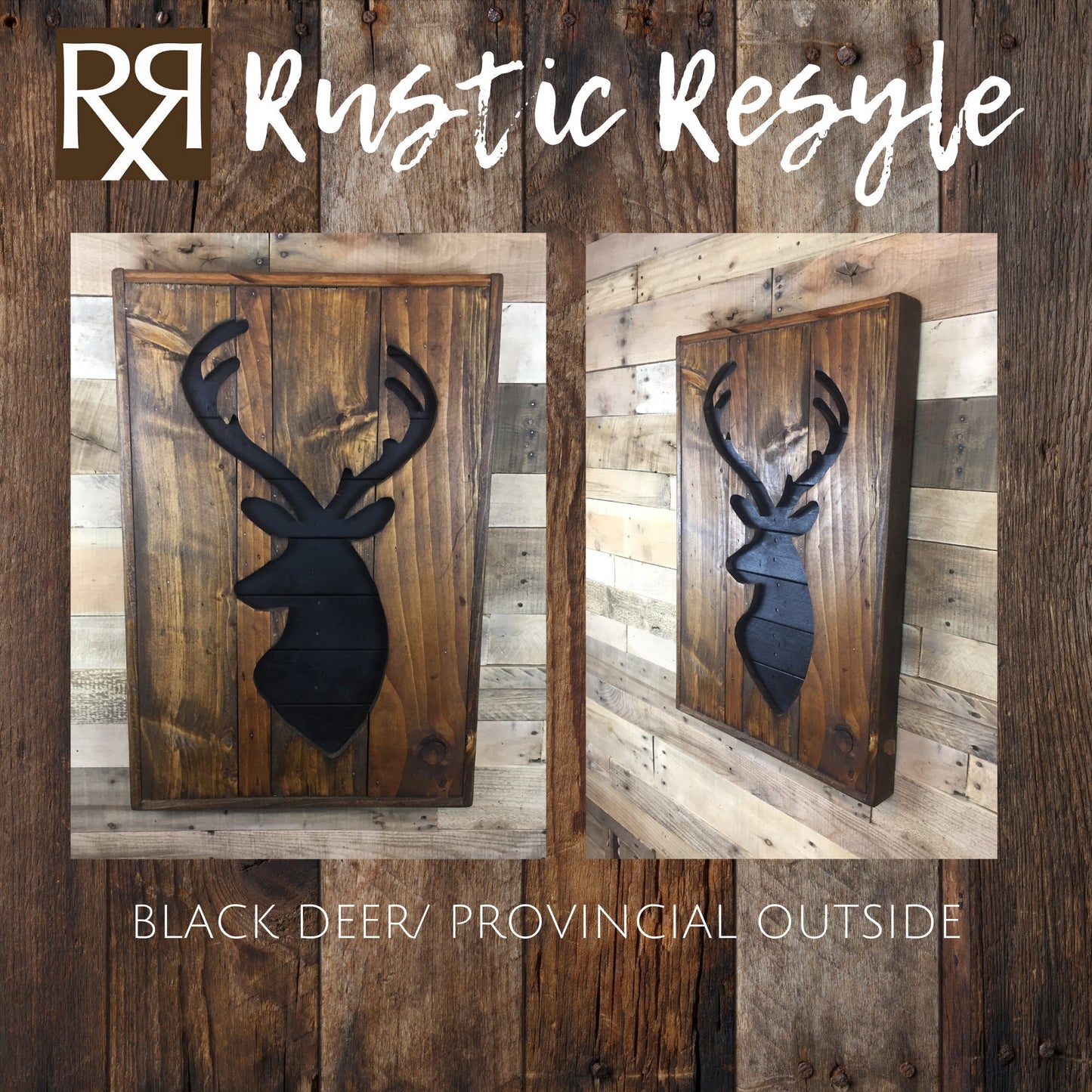 30" Deer head, wood deer cutout, deer silhouette, wall art, rustic hunting decor, cabin sign, woodsy, Wood Pallet Deer, country art,lodge