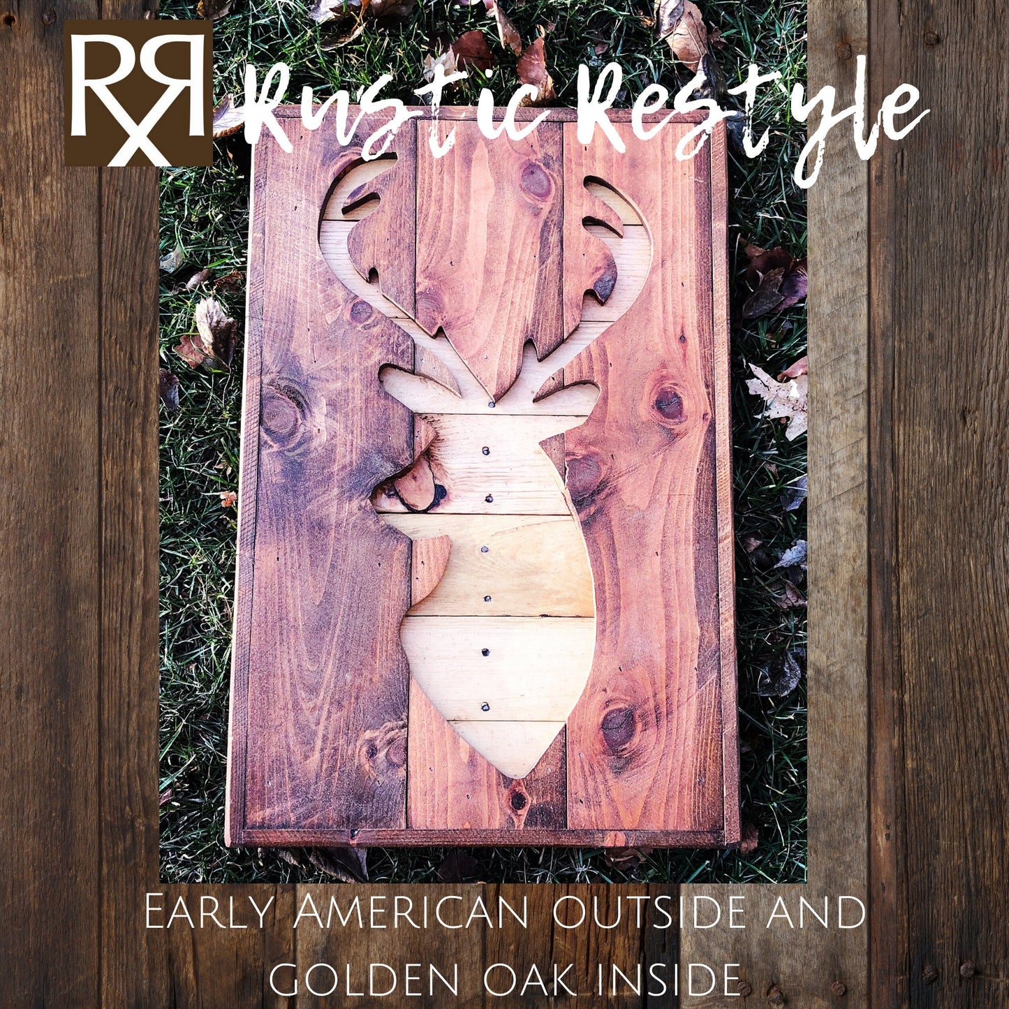 30" Deer head, wood deer cutout, deer silhouette, wall art, rustic hunting decor, cabin sign, woodsy, Wood Pallet Deer, country art,lodge