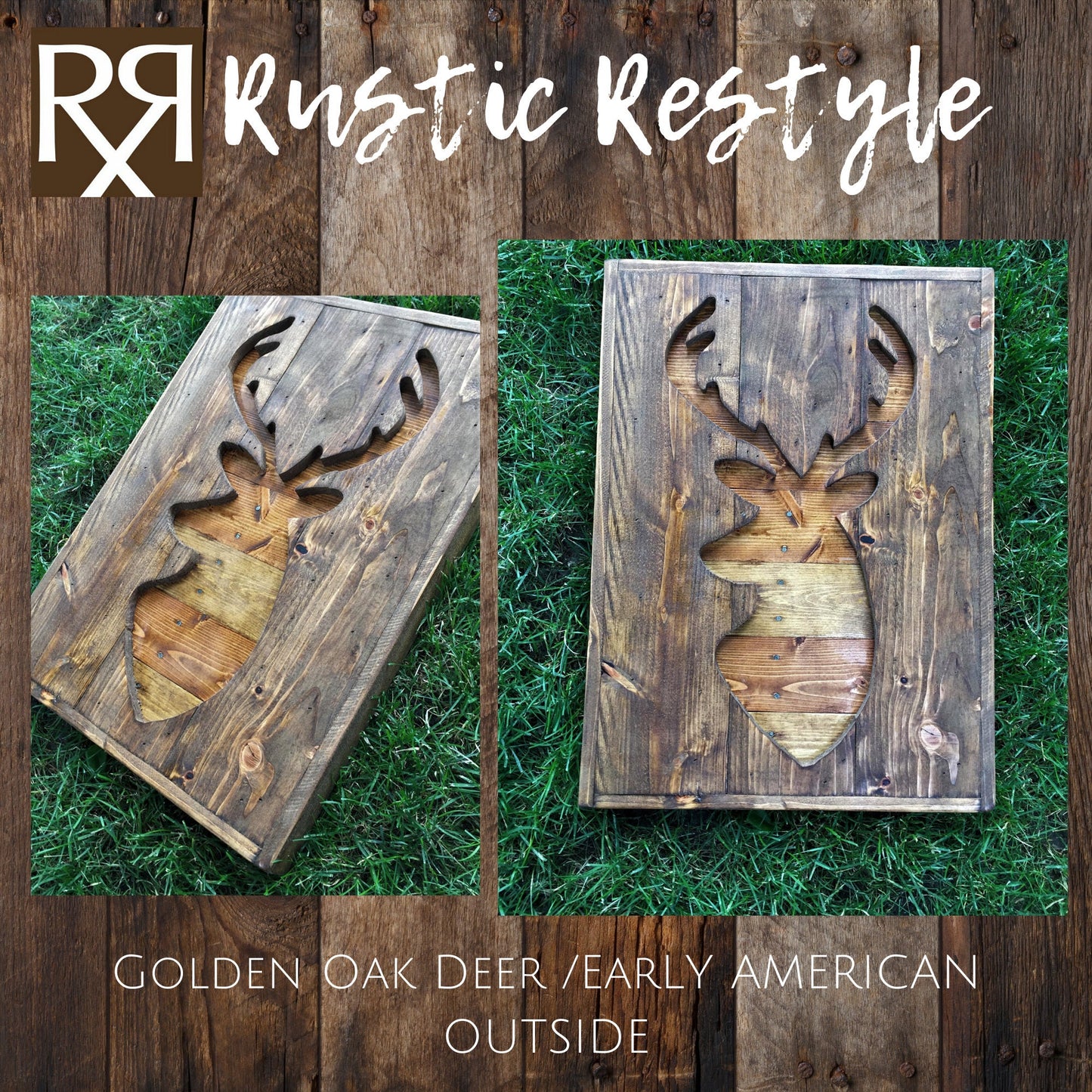 30" Deer head, wood deer cutout, deer silhouette, wall art, rustic hunting decor, cabin sign, woodsy, Wood Pallet Deer, country art,lodge