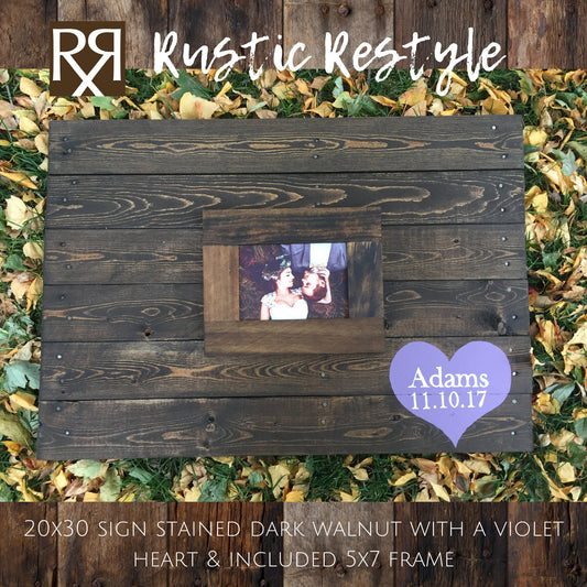 wedding Alternative guest book heart sign, memento engagement photo with initials and or last name