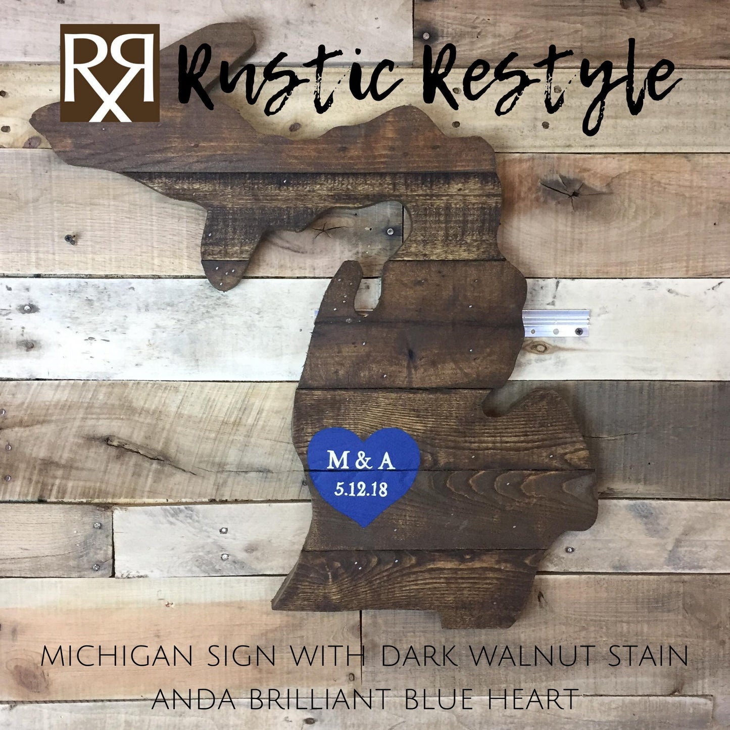 Michigan state Anniversary sign, Wood love Map, Upper peninsula, personalized heart sign, custom wall art, wooden anniversary 5th year gift