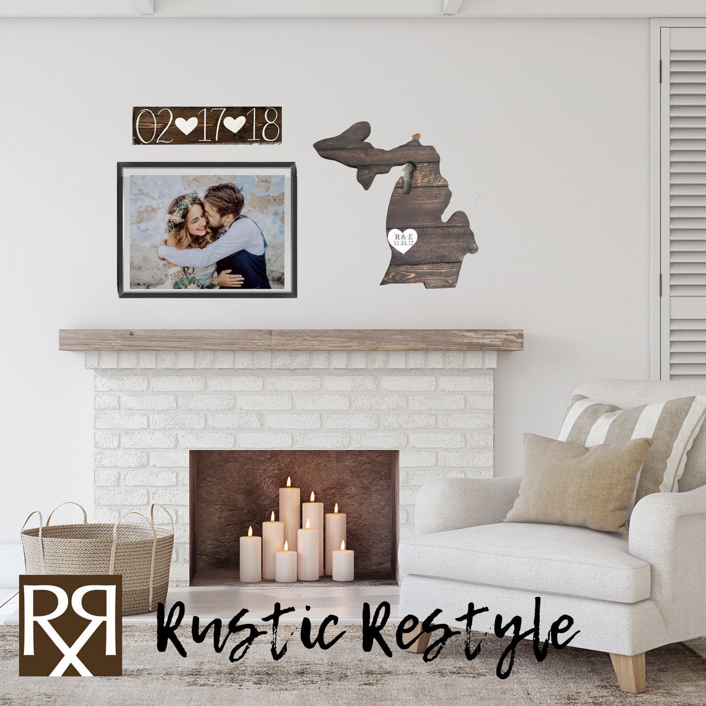 Michigan state Anniversary sign, Wood love Map, Upper peninsula, personalized heart sign, custom wall art, wooden anniversary 5th year gift