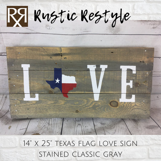14"X25" Texas Flag Love Pallet Sign relocation Decor gift for new home, unique rustic primitive farmhouse decoration ideas