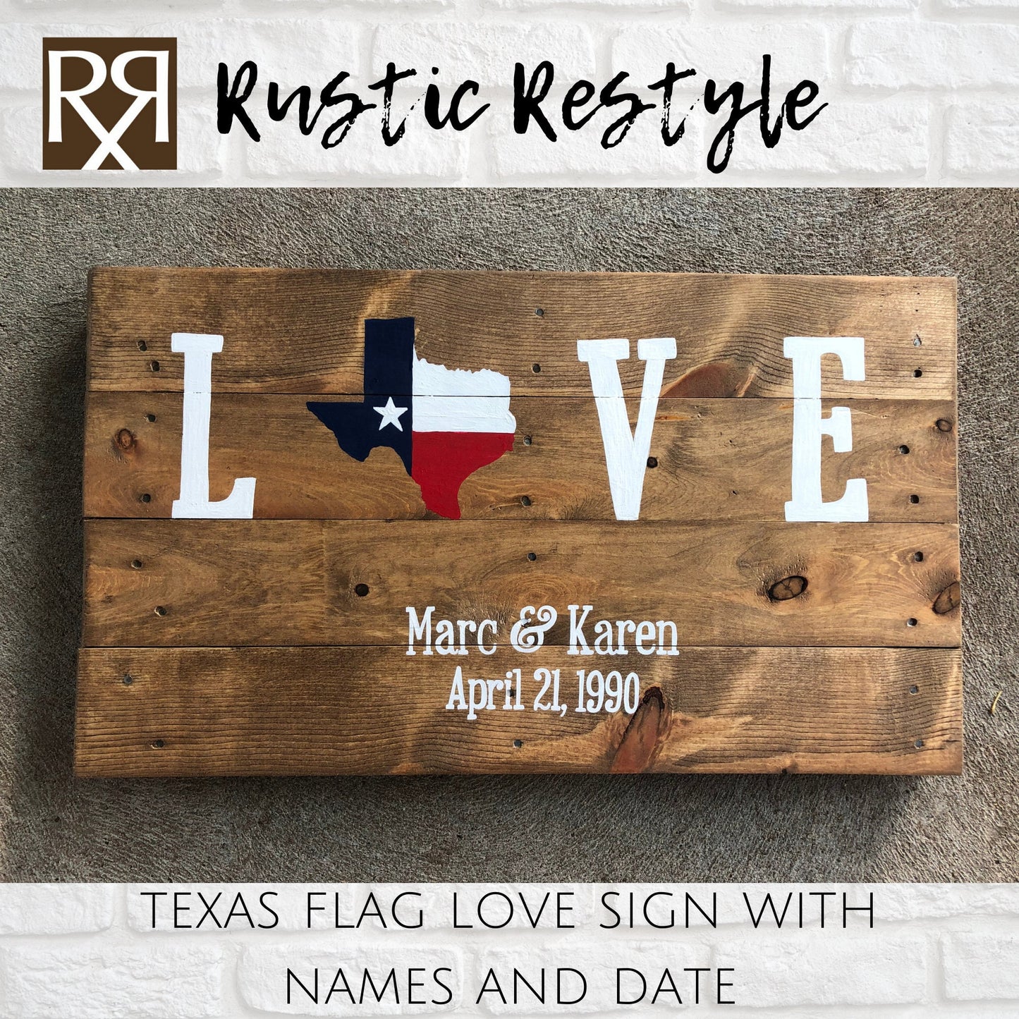 Personalized Texas flag love sign- recycled pallet home decor- reclaimed wood signs- Texas Decor sign- recycled wood sign- rustic Texas sign