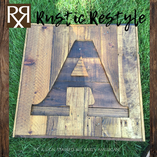Custom Recycled pallet initial A sign, Wooden Letter sign, Monogram sign, Gift for home, Rustic home decor, Wood pallet sign, custom sign