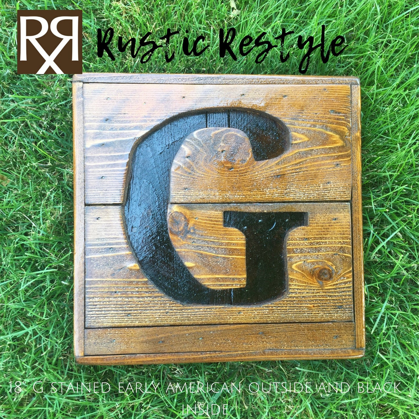 Wooden letter G initial sign Monogram Gift for home, Rustic home decor, custom sign
