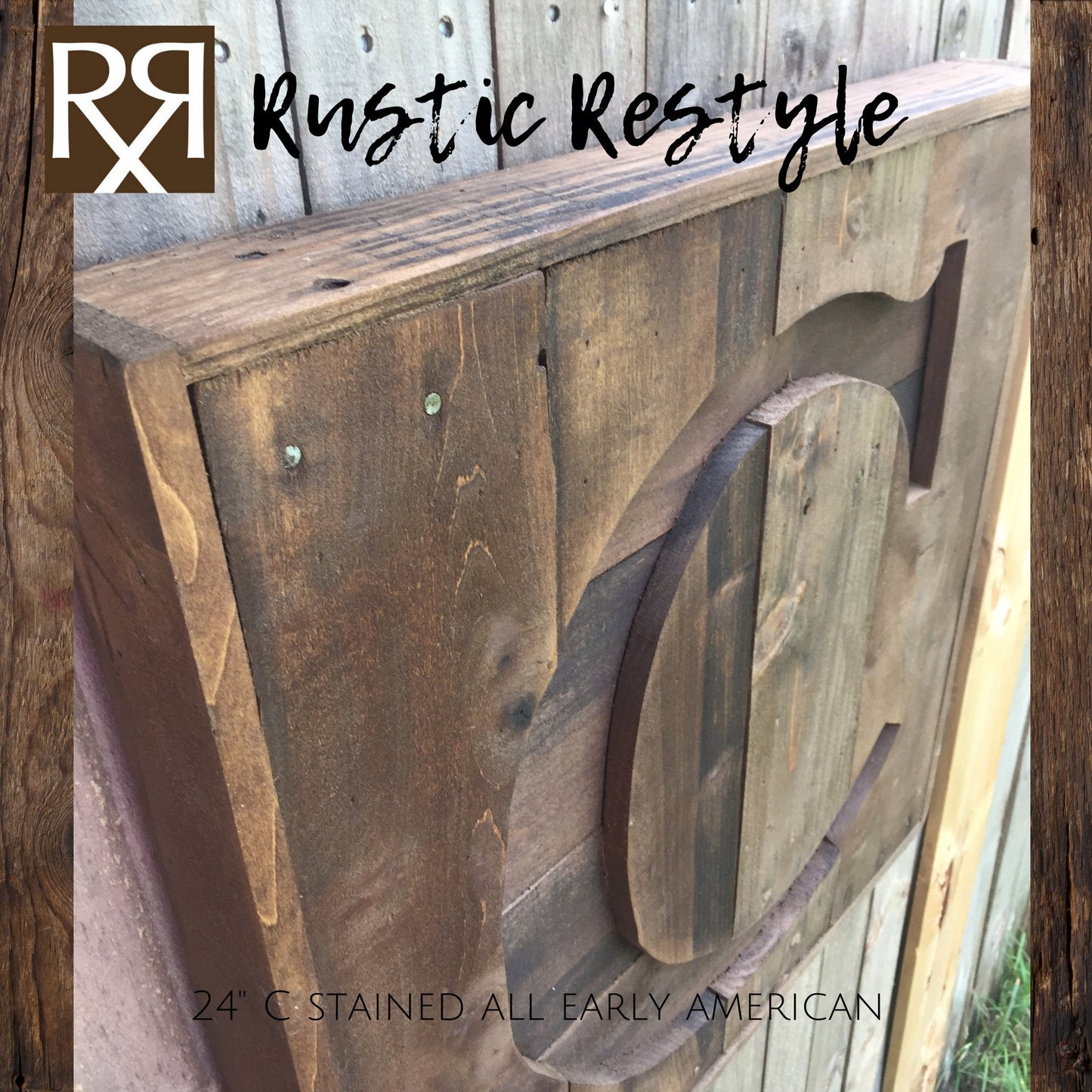 Reclaimed wood initial wall art sign / Last name letter sign / Custom initial gift / Big wooden last name monogram