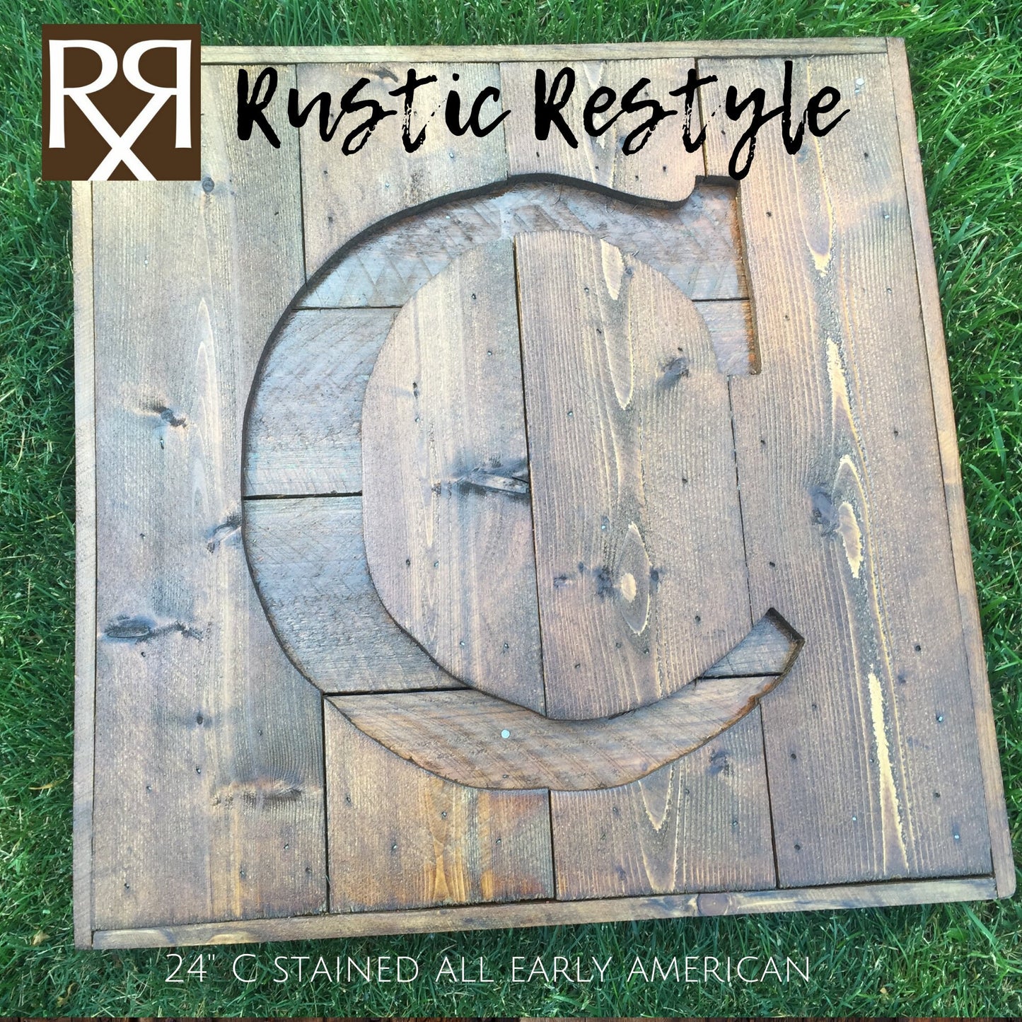 Reclaimed wood initial wall art sign / Last name letter sign / Custom initial gift / Big wooden last name monogram