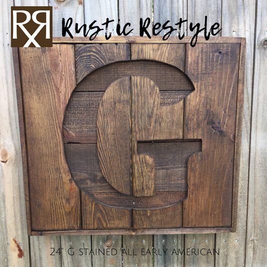 Wooden letter G initial sign Monogram Gift for home, Rustic home decor, custom sign