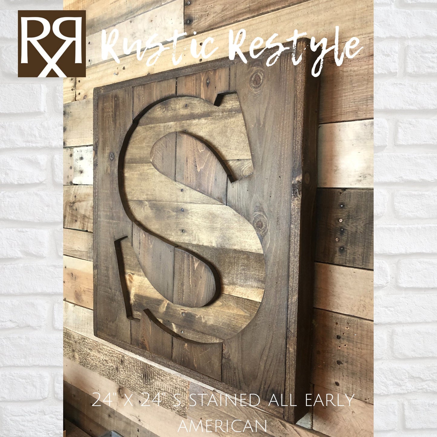 Pallet letter sign, Recycled pallet initial S sign, Wooden Letter sign, Monogram sign, Gift for home, Rustic home decor, custom sign