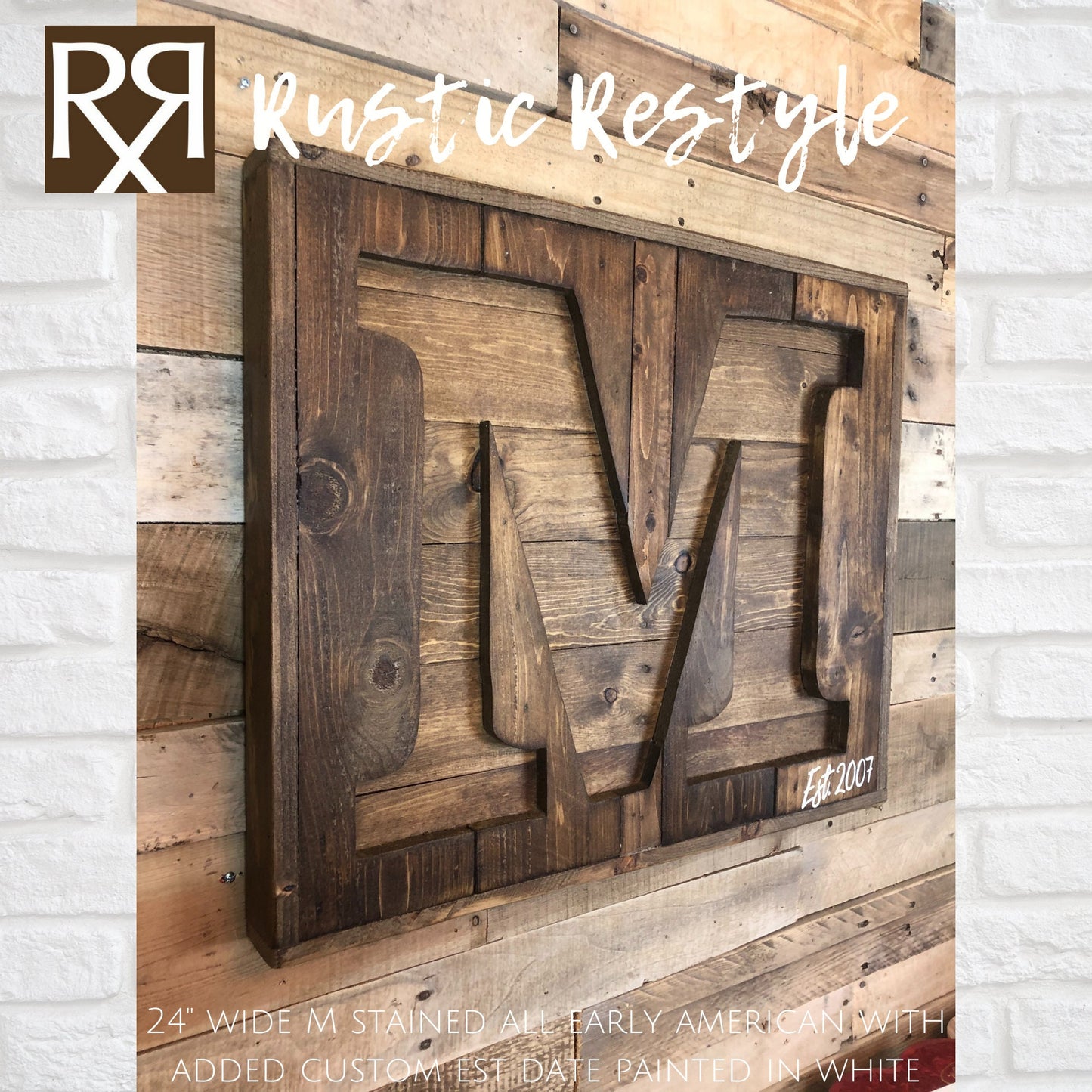 Pallet letter sign, Recycled pallet initial M sign, Wooden Letter sign, Monogram sign, Gift for home, Rustic home decor, custom sign