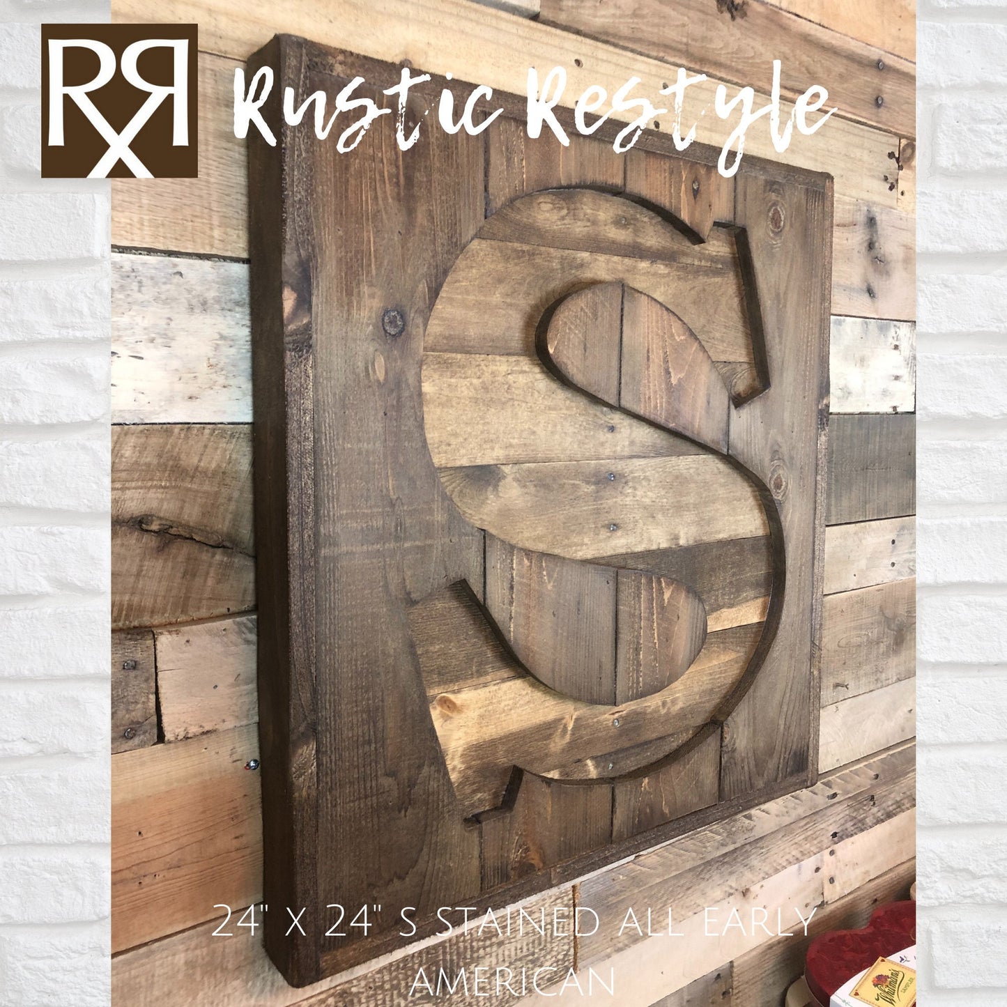 Pallet letter sign, Recycled pallet initial S sign, Wooden Letter sign, Monogram sign, Gift for home, Rustic home decor, custom sign