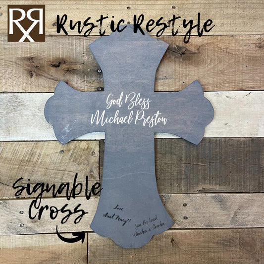 God Bless Personalized wooden cross, Baptism and confirmation sign-able crosses, confirmation keepsake gift