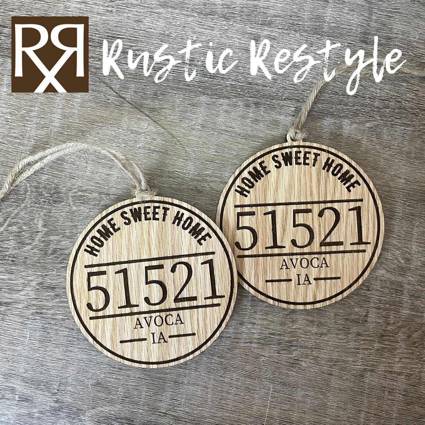 Home sweet Home Customized Zip code ornament, Personalized Engraved Ornament, Housewarming, Realtor Gift, Laser Engraved, Christmas