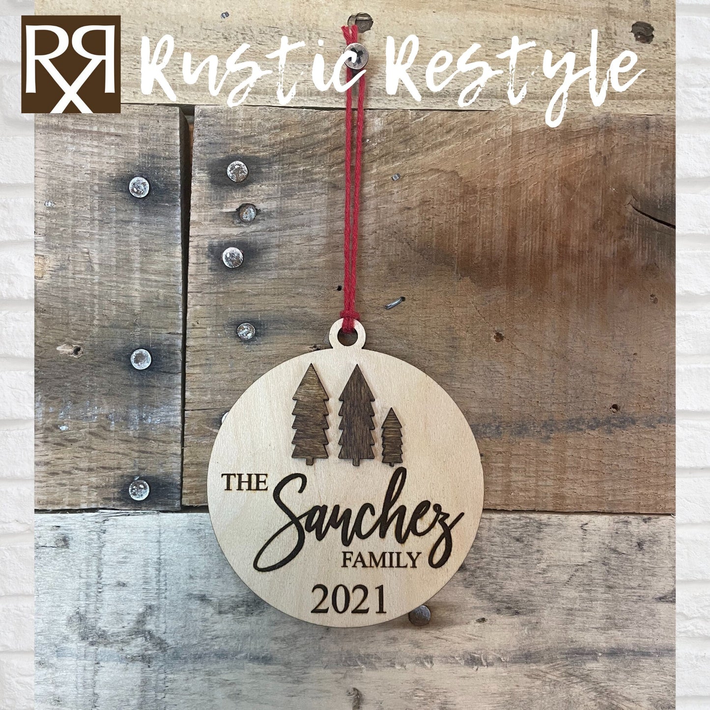 Family Tree ornament, Personalized Engraved Ornament, Housewarming gift, Laser Engraved, Christmas