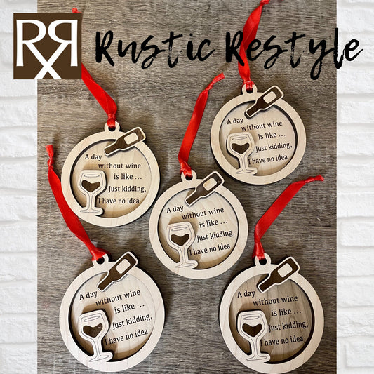 Wine Ornament, girls wine trip vacation,