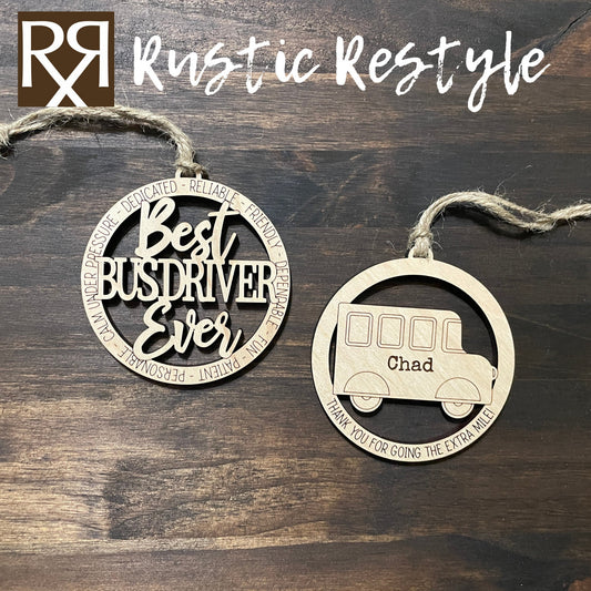Bus driver ornament, thank you gift, extra mile ornament