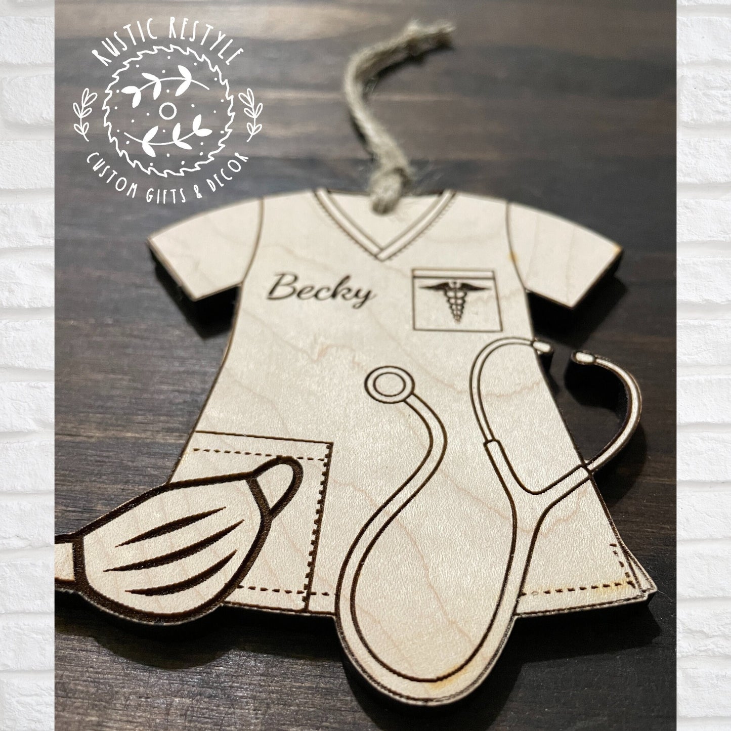 Nursing ornament, Personalized Christmas tree ornament