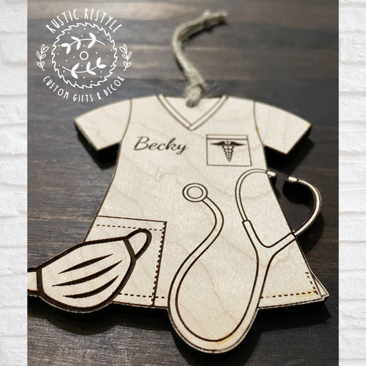 Nursing ornament, Personalized Christmas tree ornament