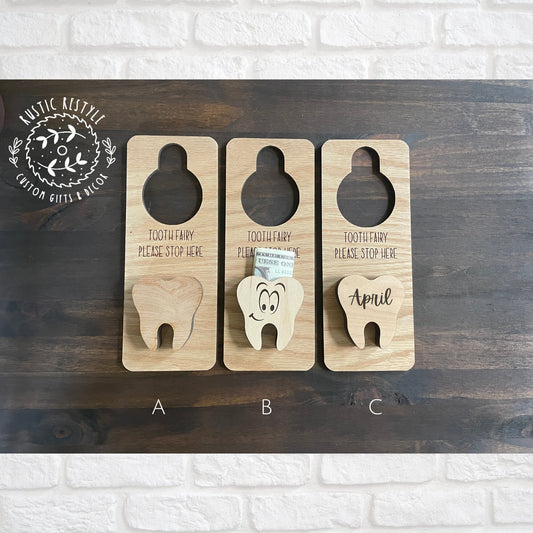 Tooth Fairy Door Hanger, money holder for childrens bedroom