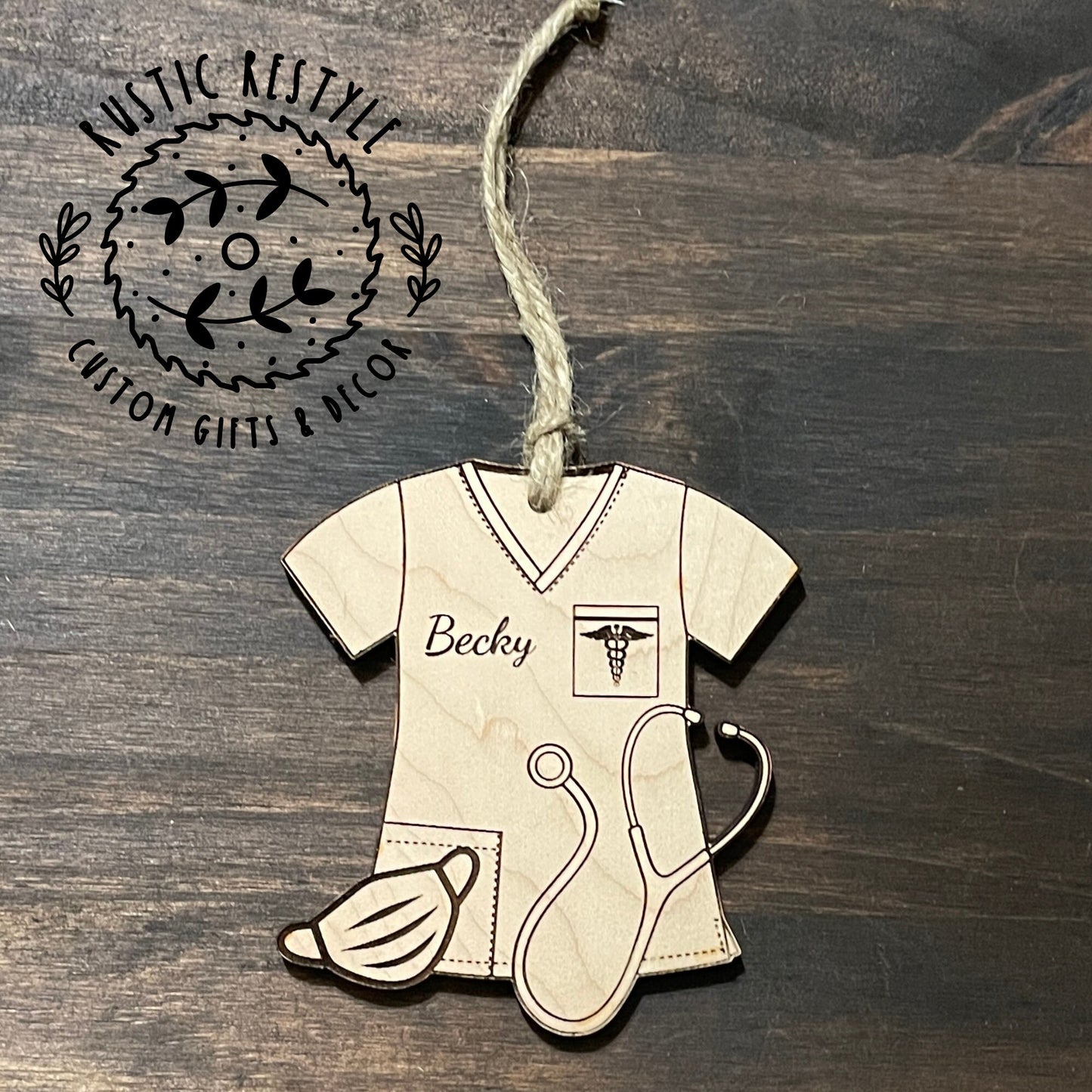 Nursing ornament, Personalized Christmas tree ornament