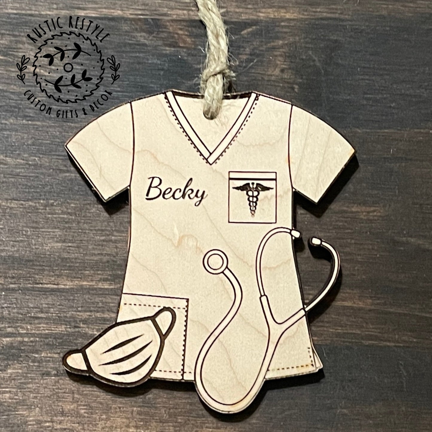 Nursing ornament, Personalized Christmas tree ornament