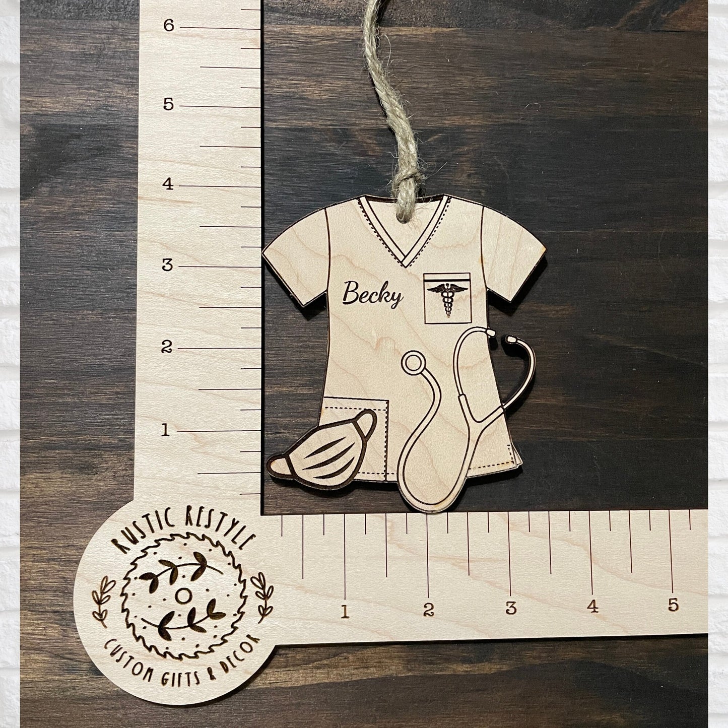 Nursing ornament, Personalized Christmas tree ornament