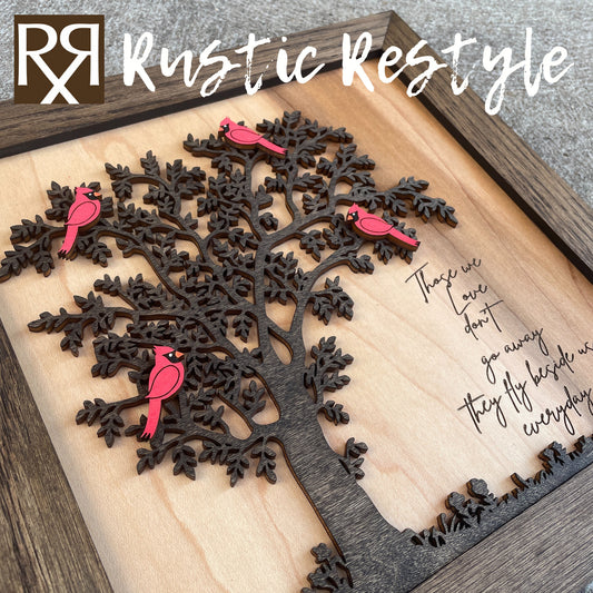 Memorial Cardinal Remembrance Plaque, 10"x10" frame blank no names