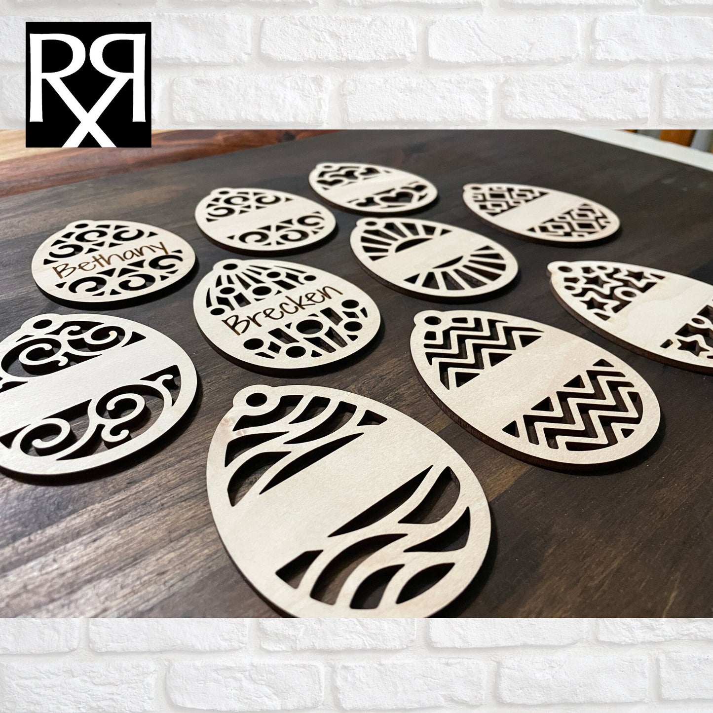 Custom wooden Easter Basket Bunny with glasses personalized name Tags