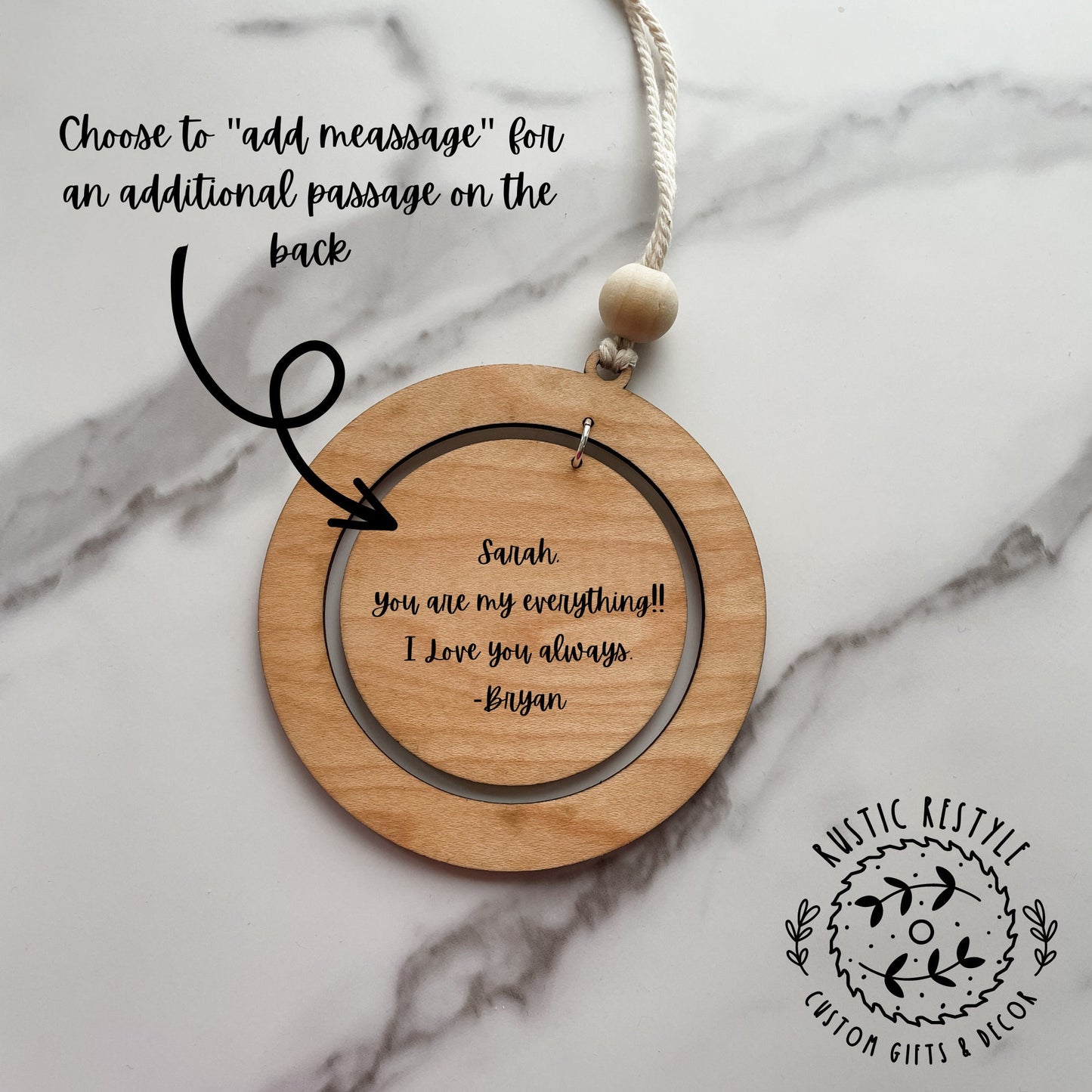 Wedding anniversary ornament, wood Christmas ornament gift 50th, 40th, 30th, 20th, 10th, 5th anniversary