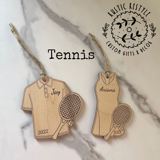 Tennis ornament, Personalized Christmas tree ornament