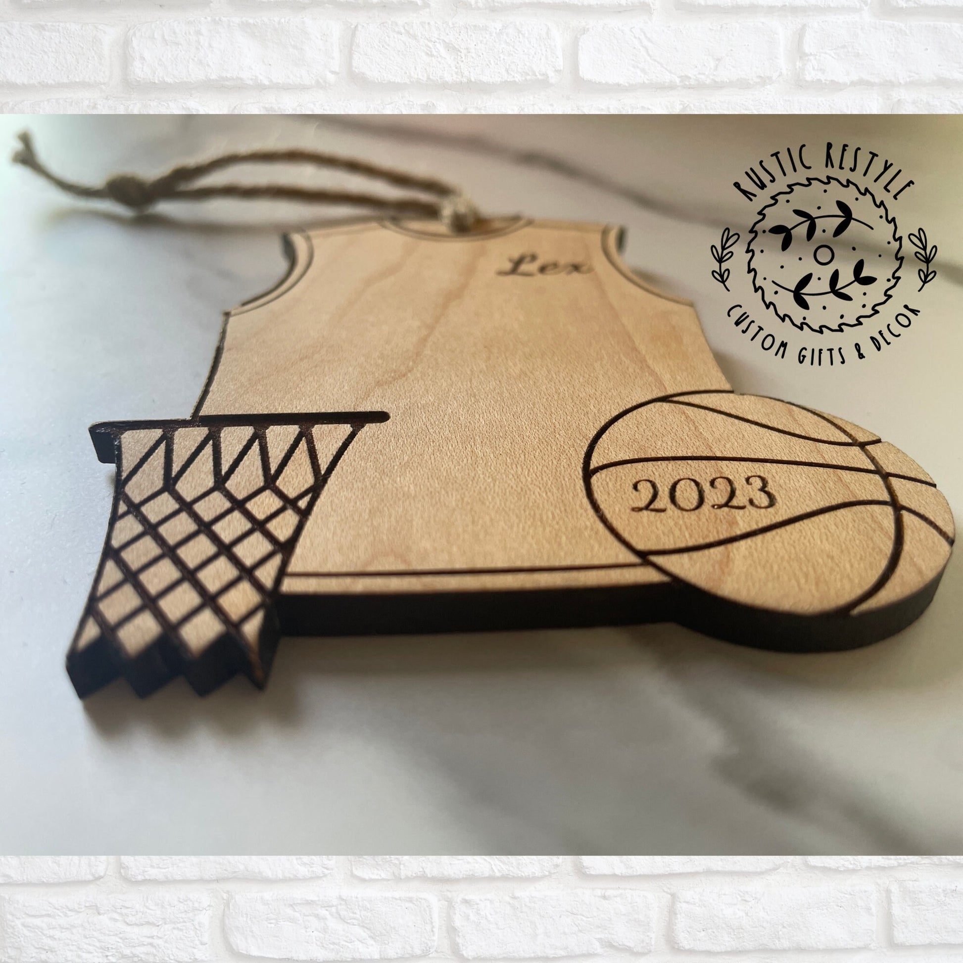 Basketball Christmas Ornament, Personalized Basketball and net ornament