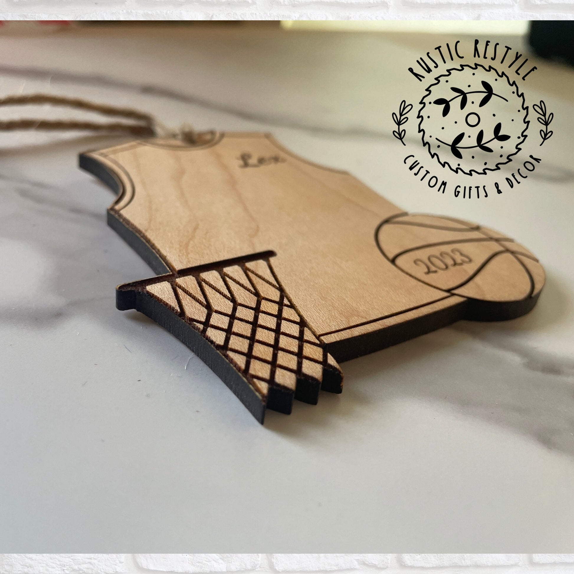 Basketball Christmas Ornament, Personalized Basketball and net ornament