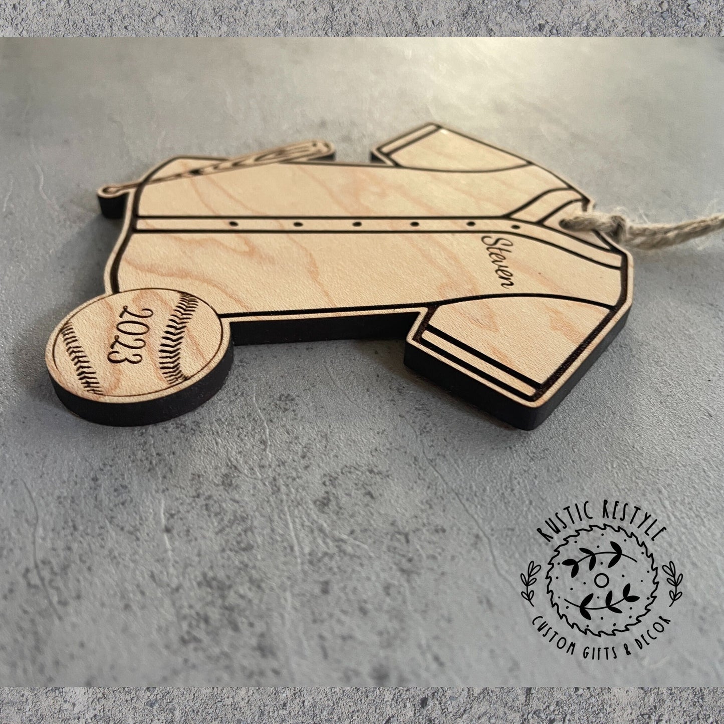 Baseball/ Softball Ornament, Personalized wood baseball/softball Christmas ornament